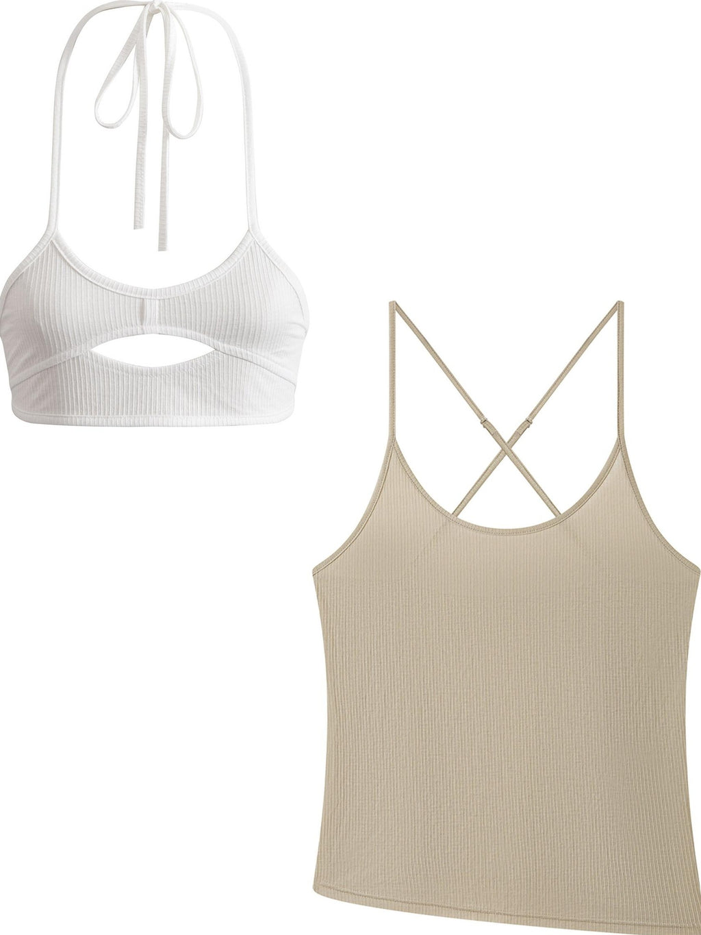 THELIGHT OFFICIAL Cutout Back Double Layer Athletic Slim Women's Cotton Camisoles
