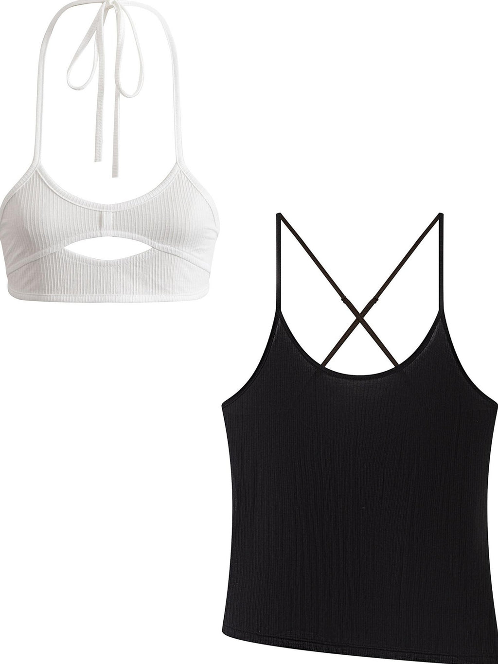 THELIGHT OFFICIAL Cutout Back Double Layer Athletic Slim Women's Cotton Camisoles