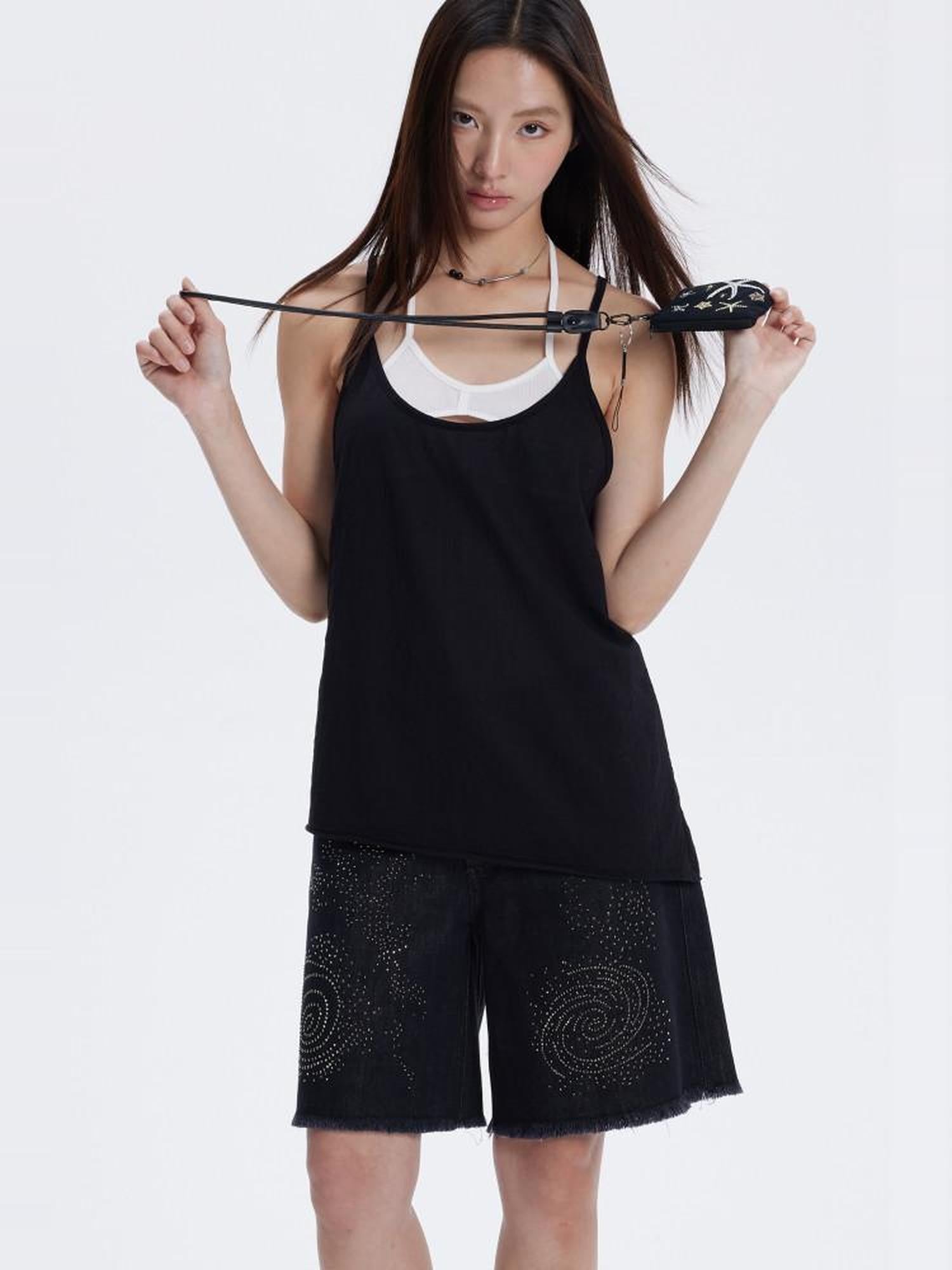 THELIGHT OFFICIAL Cutout Back Double Layer Athletic Slim Women's Cotton Camisoles