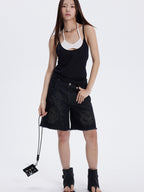 THELIGHT OFFICIAL Cutout Back Double Layer Athletic Slim Women's Cotton Camisoles