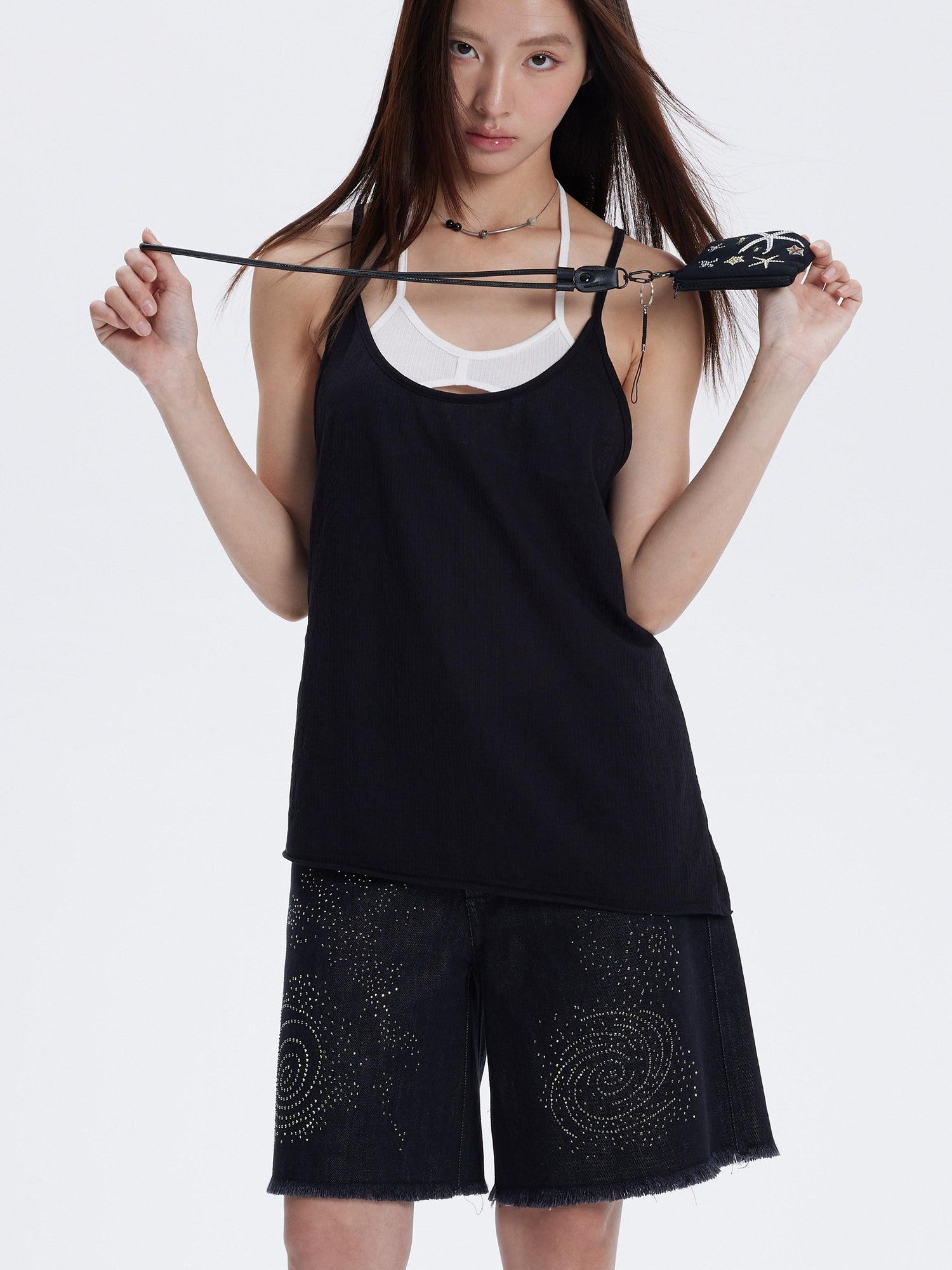 THELIGHT OFFICIAL Cutout Back Double Layer Athletic Slim Women's Cotton Camisoles