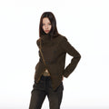 THELIGHT OFFICIAL Double Breasted Deconstructed Stand Collar Slim Women's Wool Casual Jackets 841901714614