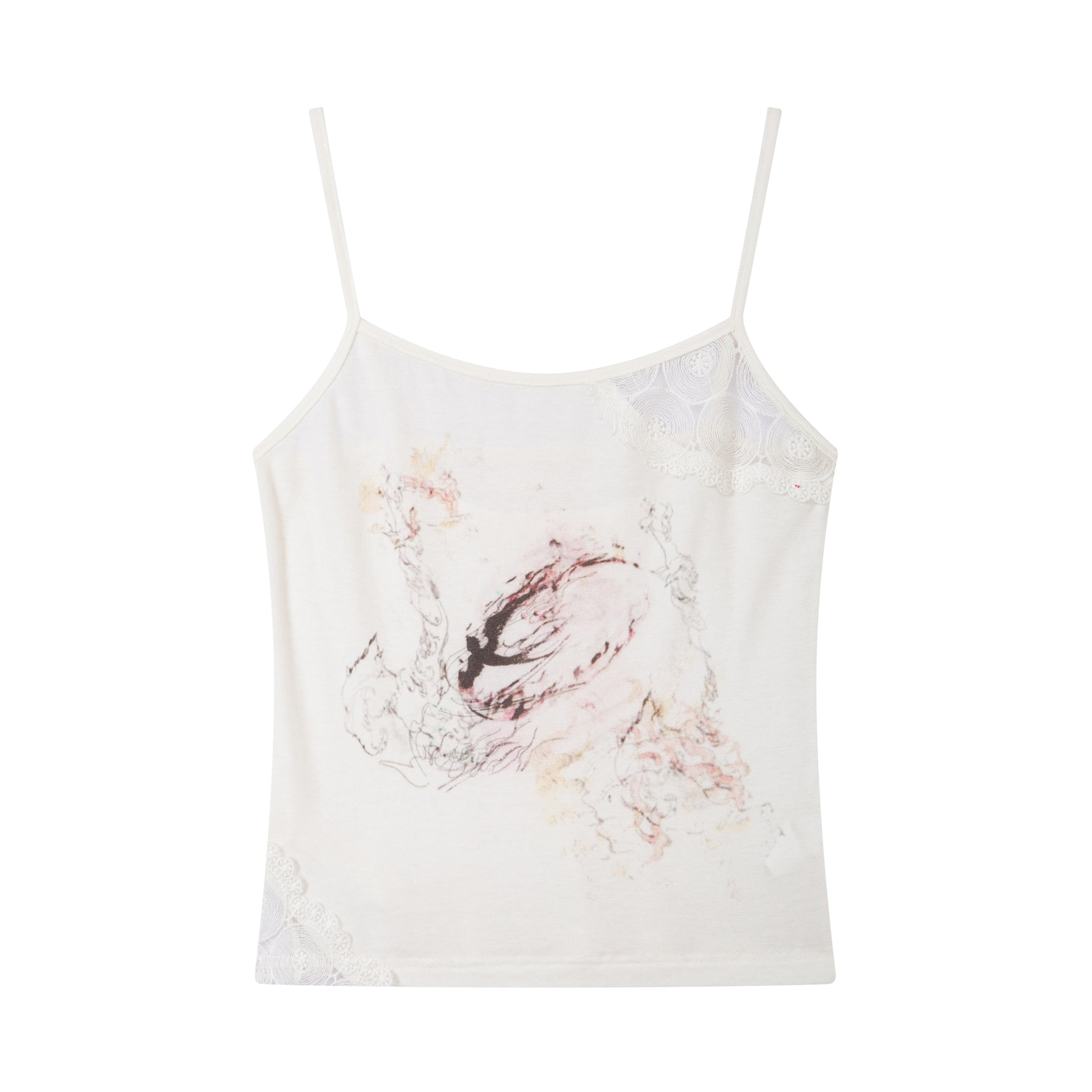 THELIGHT OFFICIAL Dreamy Lace Splice Animal Print Women's Lyocell Wool Blend Camisoles 908047504048