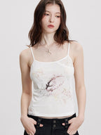 THELIGHT OFFICIAL Dreamy Lace Splice Animal Print Women's Lyocell Wool Blend Camisoles