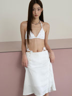 THELIGHT OFFICIAL Floral Polka Dot Printed Tie Back Triangle Low Waist Women's Polyester Bikinis