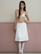 THELIGHT OFFICIAL Floral Polka Dot Printed Tie Back Triangle Low Waist Women's Polyester Bikinis