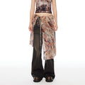 THELIGHT OFFICIAL Floral Tie Apron Layered Asymmetric Women's Viscose Blend Clothing Accessories 798559871654