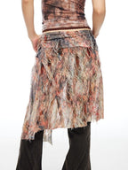 THELIGHT OFFICIAL Floral Tie Apron Layered Asymmetric Women's Viscose Blend Clothing Accessories