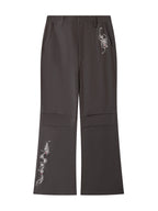 THELIGHT OFFICIAL Gray 3d Embroidery Rhinestone Women's Cotton Lyocell Blend Flare Pants 967216616635