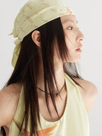 THELIGHT OFFICIAL Light Yellow Floral Bohemian Square Scarf Women's Lightweight Headscarf Hats