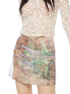 THELIGHT OFFICIAL Multicolor Floral A Line Sexy Women's Mid Waist Polyester Mini Skirts
