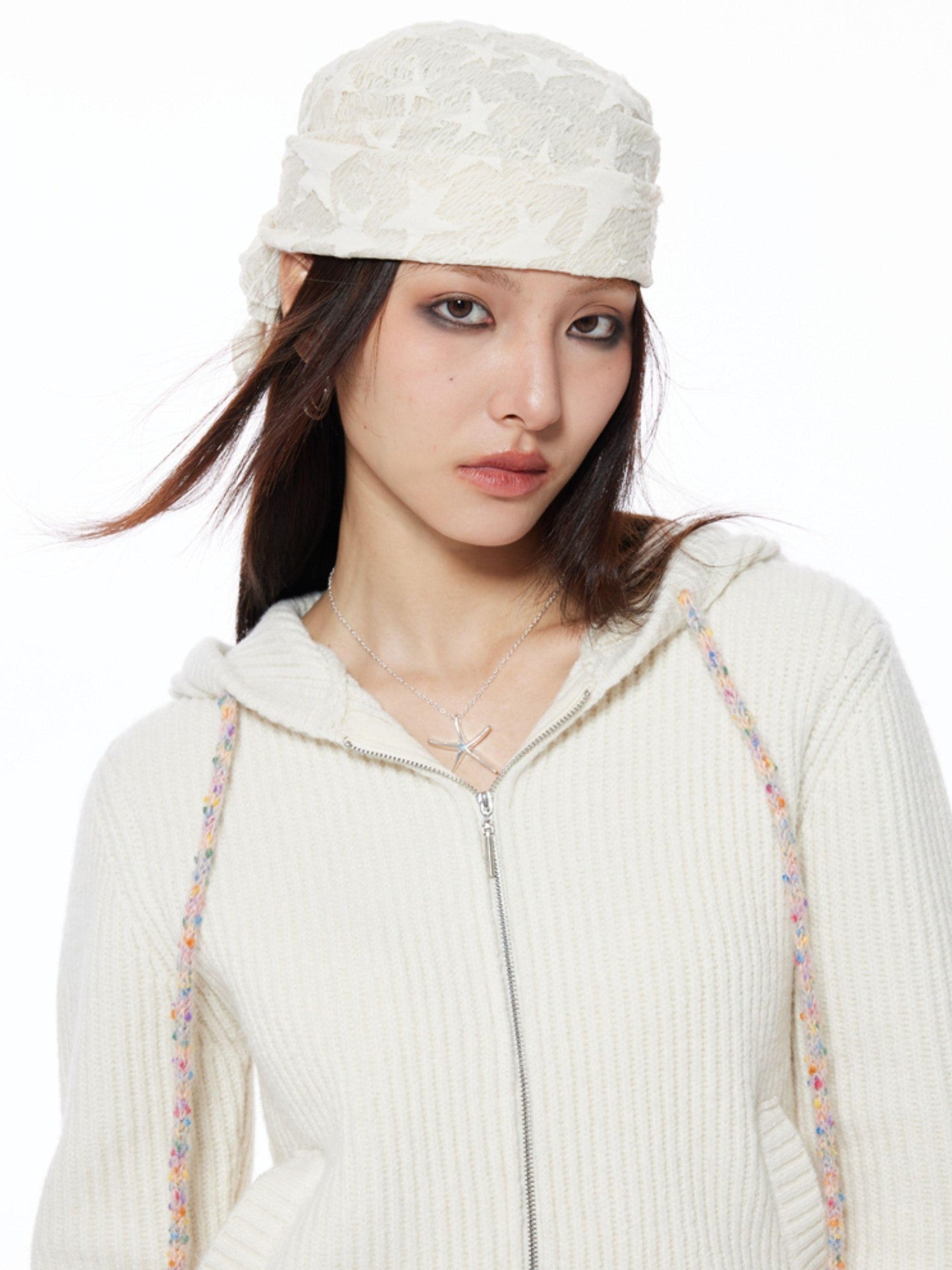 THELIGHT OFFICIAL Multifunctional Star Print Hip Hop Square Scarf Women's Polyester Hats