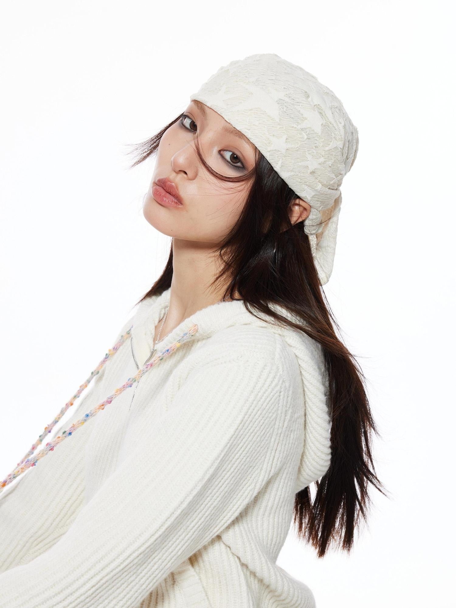 THELIGHT OFFICIAL Multifunctional Star Print Hip Hop Square Scarf Women's Polyester Hats