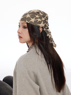 THELIGHT OFFICIAL Multifunctional Star Print Hip Hop Square Scarf Women's Polyester Hats