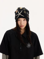 THELIGHT OFFICIAL Ocean Starfish Rhinestone Embellished Stacked Slouch Women's Cotton Hats