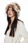 THELIGHT OFFICIAL Plush Faux Fur Earflap Flat Top Women's Polyester Bucket Hats 845095817843