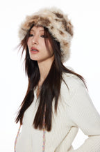 THELIGHT OFFICIAL Plush Faux Fur Earflap Flat Top Women's Polyester Bucket Hats 845095817843