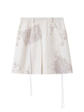 THELIGHT OFFICIAL Pure White Heart Embroidered Print 3d A Line Women's Cotton Modal Mini Skirts 960899840156