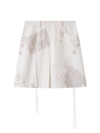 THELIGHT OFFICIAL Pure White Heart Embroidered Print 3d A Line Women's Cotton Modal Mini Skirts 960899840156