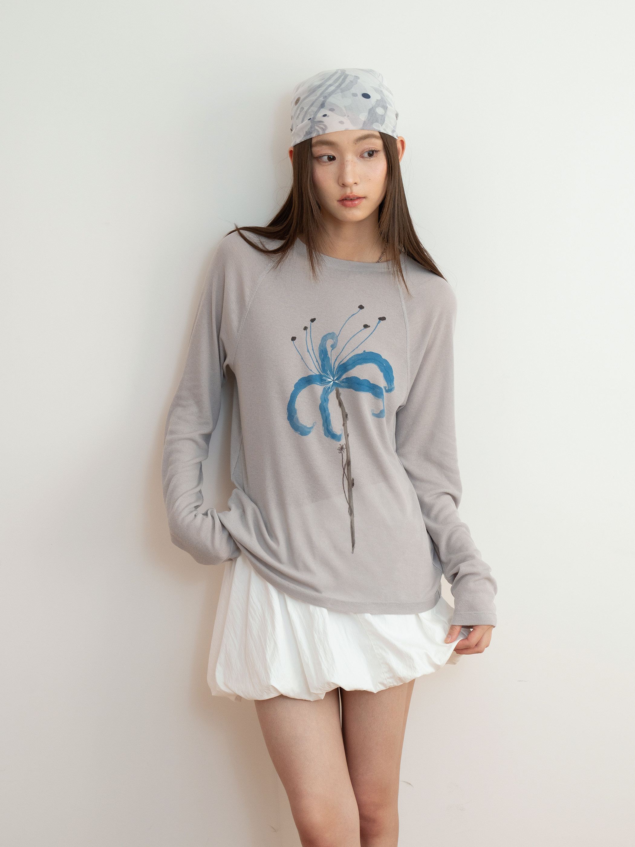 THELIGHT OFFICIAL Sheer Butterfly Print Raglan Women's Poly Cotton Long Sleeve T-shirts 975086431916