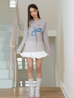 THELIGHT OFFICIAL Sheer Butterfly Print Raglan Women's Poly Cotton Long Sleeve T-shirts