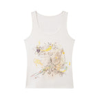 THELIGHT OFFICIAL Spray Dye Distressed Hand Painted Floral Women's Viscose Cotton Blend Tank Tops 892561842878