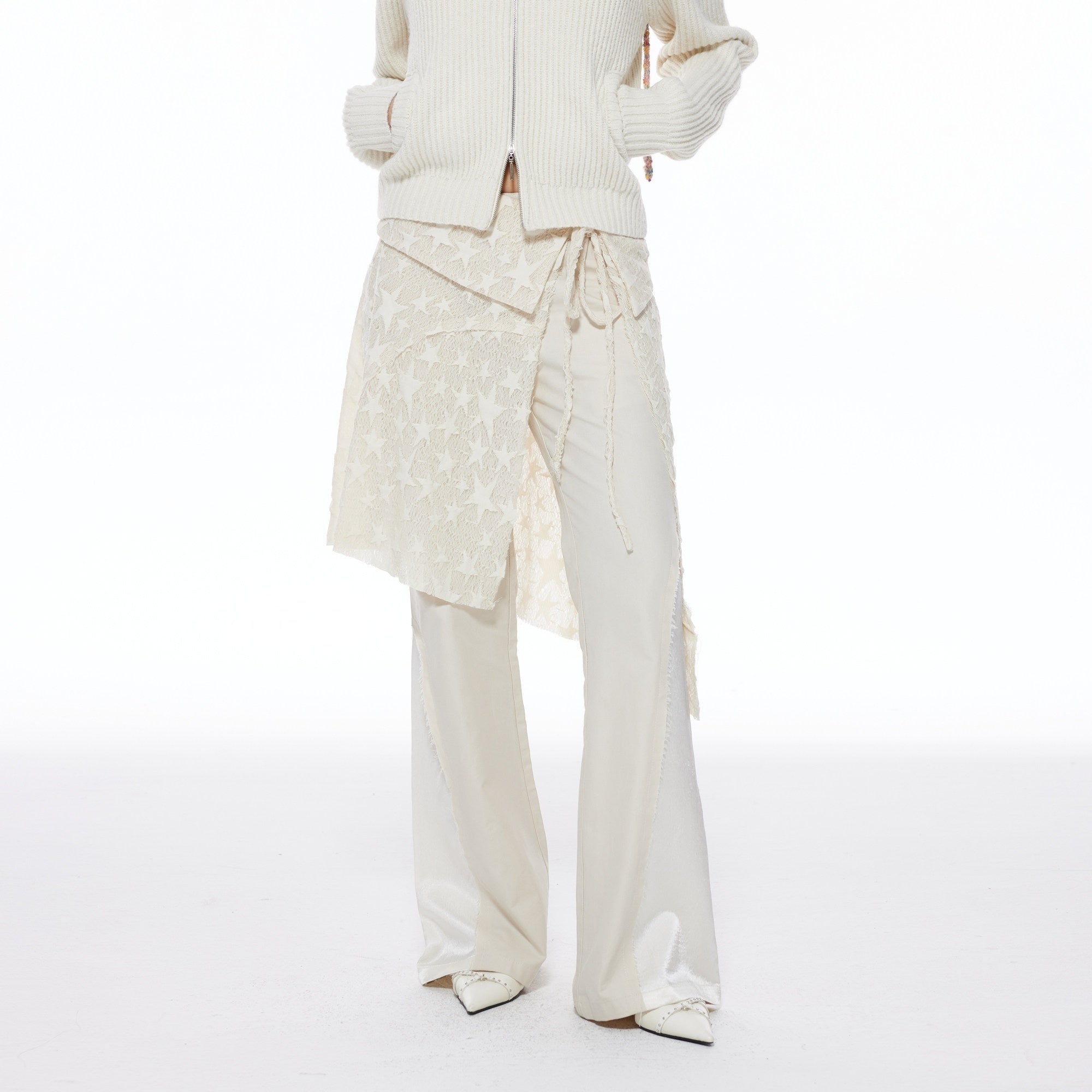 THELIGHT OFFICIAL Star Tie Apron Layered Asymmetric Women's Polyester Blend Clothing Accessories 844369776492