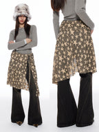 THELIGHT OFFICIAL Star Tie Apron Layered Asymmetric Women's Polyester Blend Clothing Accessories