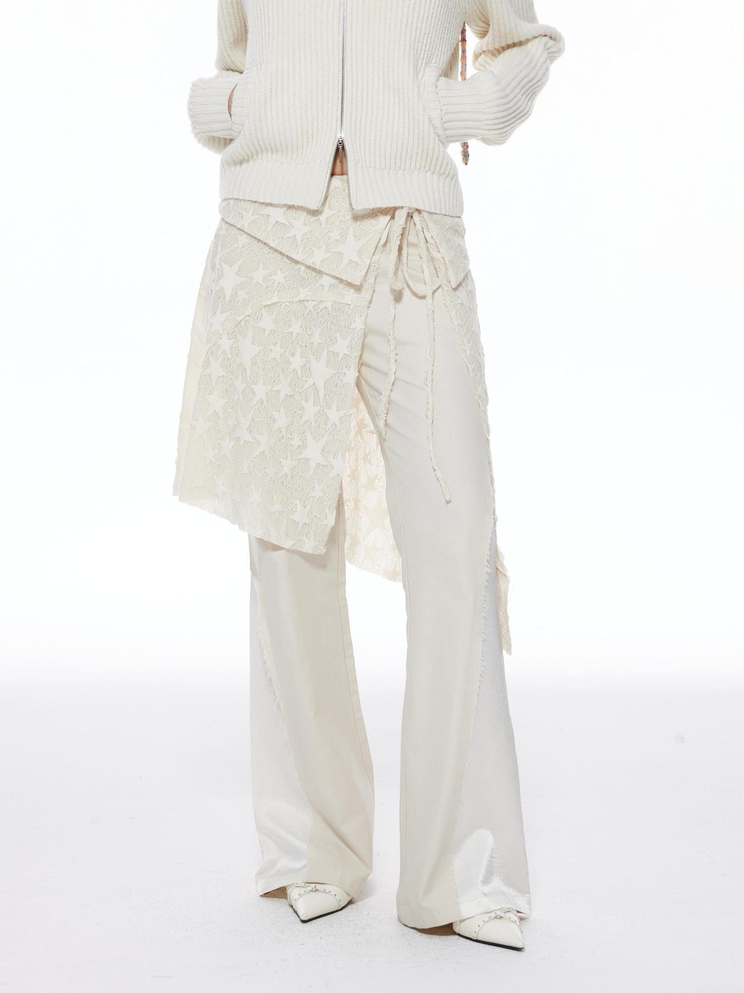 THELIGHT OFFICIAL Star Tie Apron Layered Asymmetric Women's Polyester Blend Clothing Accessories