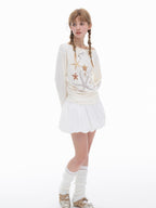 THELIGHT OFFICIAL Starfish Asymmetric Cold Shoulder Cinched Waist Women's Long Sleeve T-shirts
