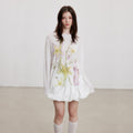 THELIGHT OFFICIAL Starfish Floral Plant Print Micro Sheer Women's Polyester Long Sleeve T-shirts 899552090372