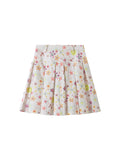 THELIGHT OFFICIAL Starfish Floral Pleated Mid Waist Women's Polyester Blend Midi Skirts 931147582025