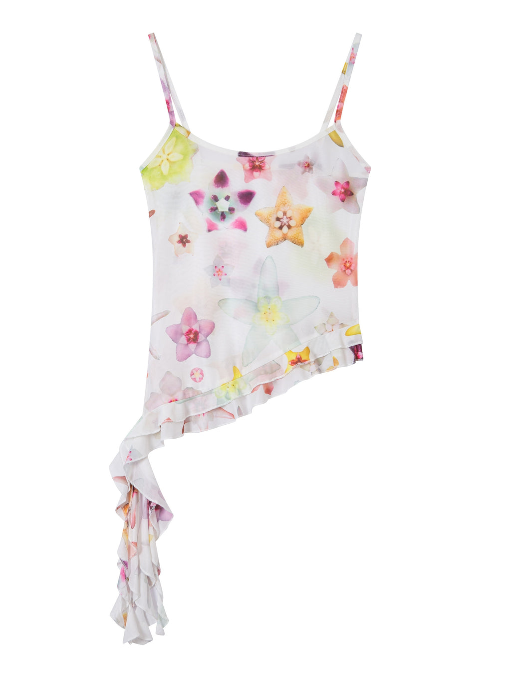 THELIGHT OFFICIAL Starfish Floral Printed Lace Trim Women's Polyester Blend Camisoles 909640711874