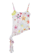 THELIGHT OFFICIAL Starfish Floral Printed Lace Trim Women's Polyester Blend Camisoles 909640711874