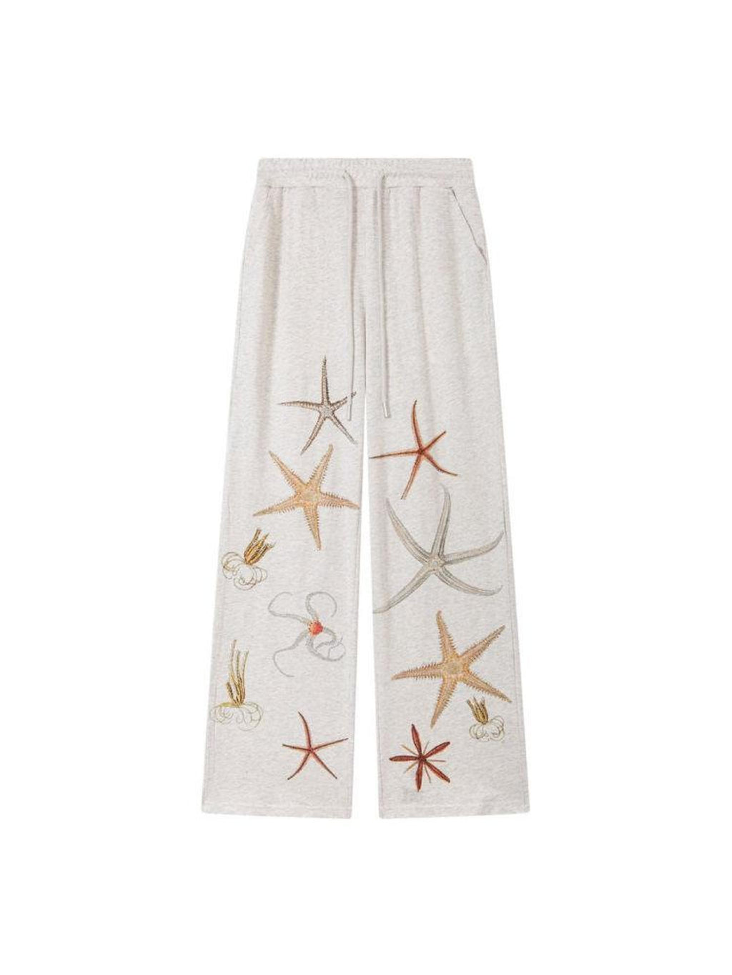 THELIGHT OFFICIAL Starfish Print High Waist Relaxed Straight Women's Cotton Sweatpants/joggers