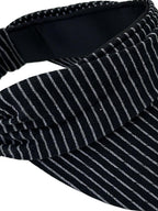 THELIGHT OFFICIAL Striped Pleated Open Top Glitter Print Curved Brim Women's Cotton Hats