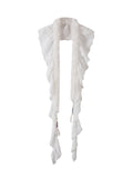 THELIGHT OFFICIAL White Patchwork Pendant Fuzzy Women's Cotton Polyester Scarves & Shawls 980963288743