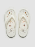THELIGHT OFFICIAL White Starfish Print Cushioned Women's Mixed Materials Sandals 931177575738