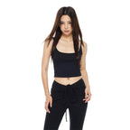 THELIGHT OFFICIAL Yellow Solid Cropped Spaghetti Strap Women's Cotton Spandex Camisoles 796700199133