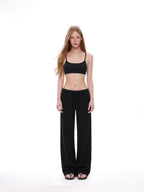 UNCMHISEX Asymmetric Low Waist Loose Straight Leg Women's Sweatpants