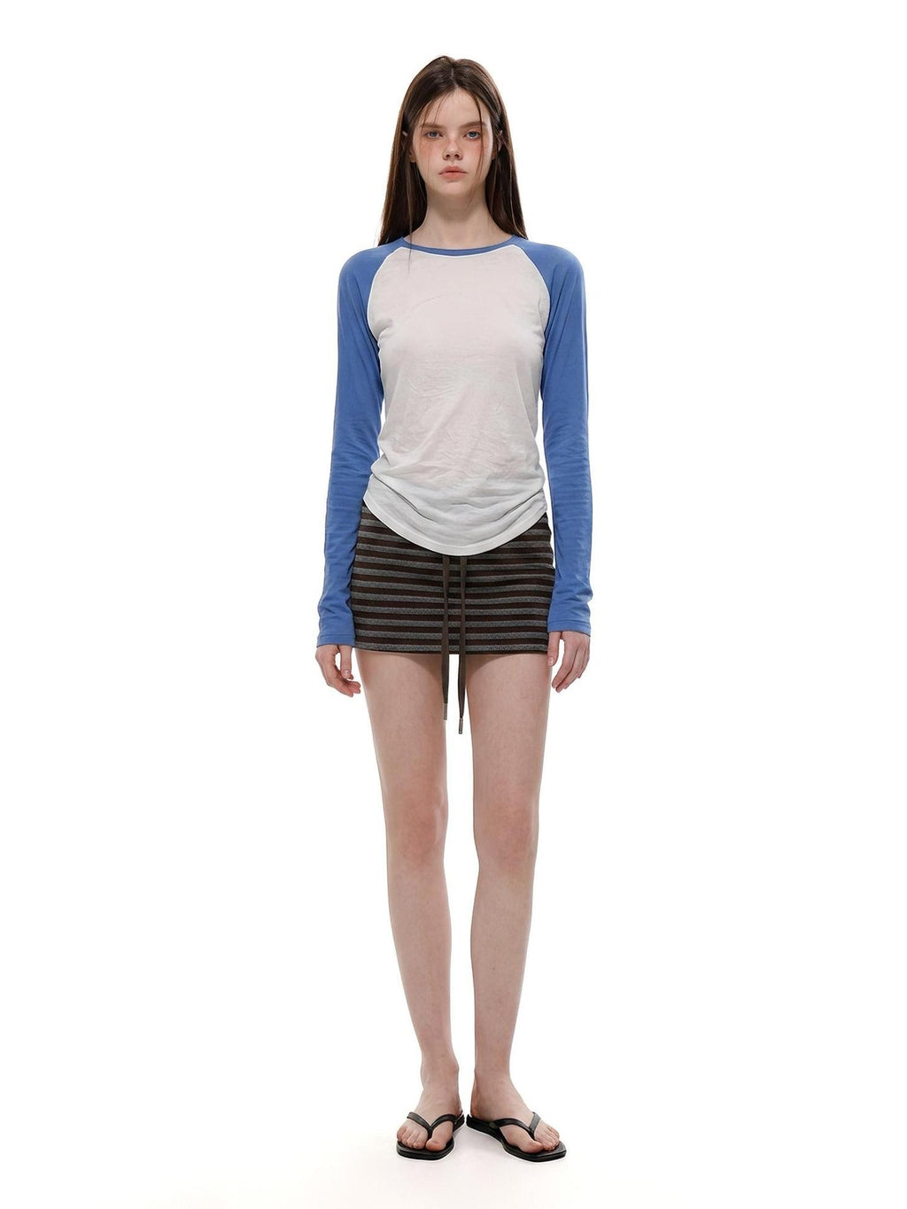 UNCMHISEX Color Block Raglan Sleeve Round Neck Women's Long Sleeve T-shirts