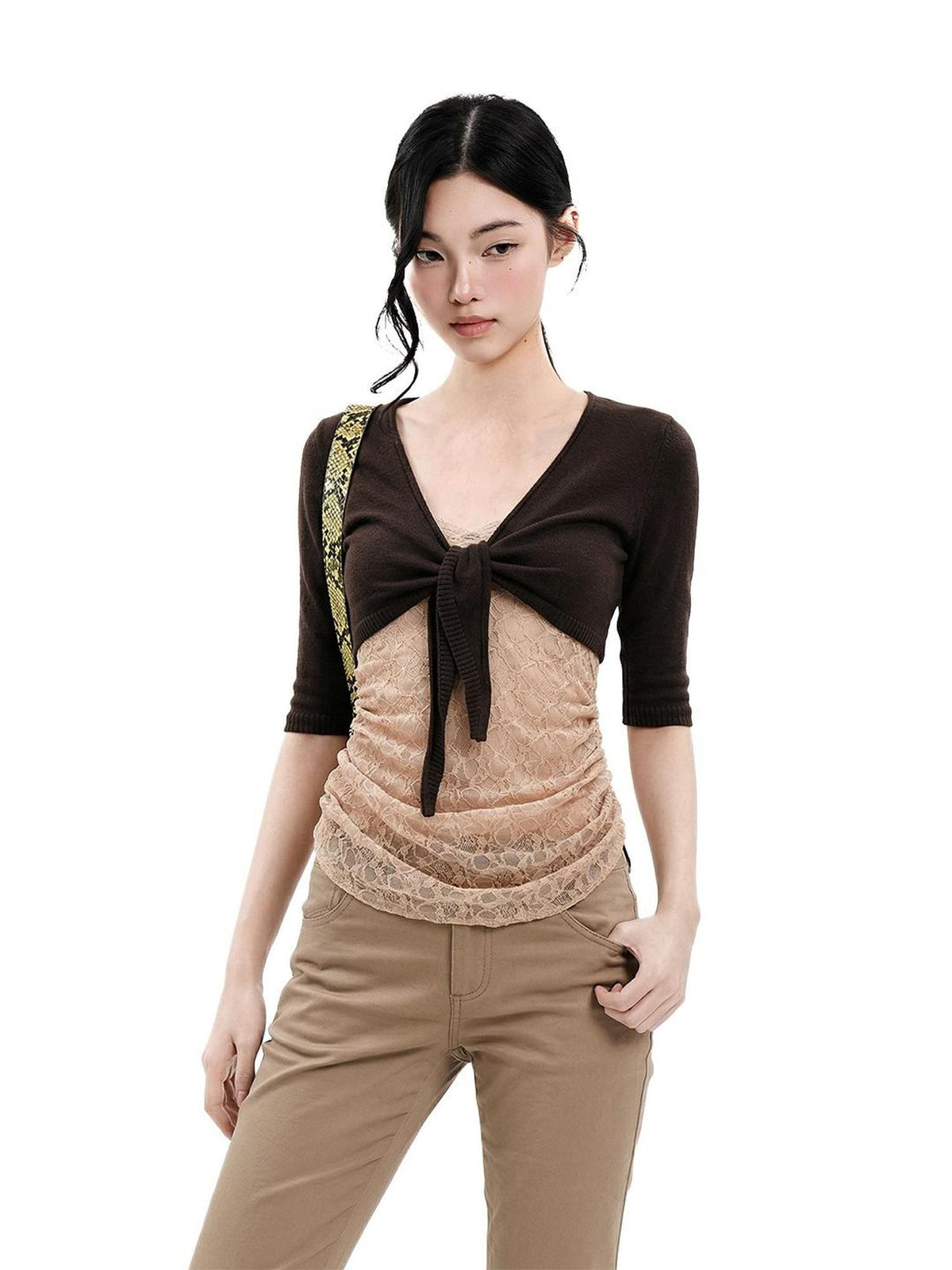 UNCMHISEX Flared High Waist Pockets Solid Color Women's Skinny Jeans