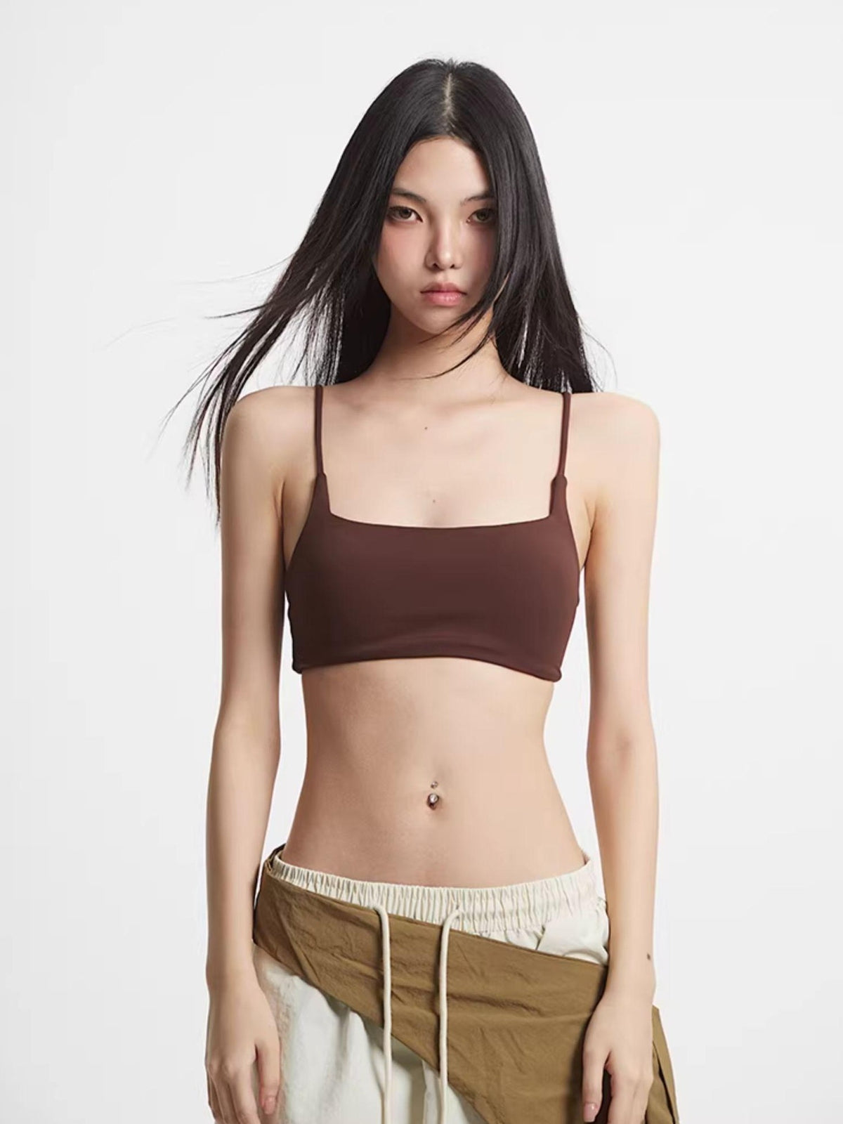 UNCMHISEX Sexy Open Back Slim Fit Solid Color Women's Camisoles