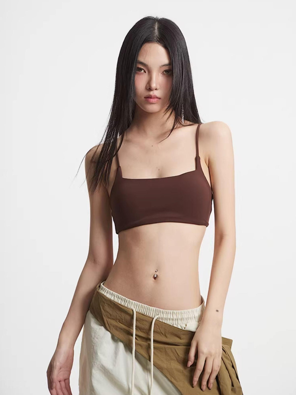 UNCMHISEX Sexy Open Back Slim Fit Solid Color Women's Camisoles