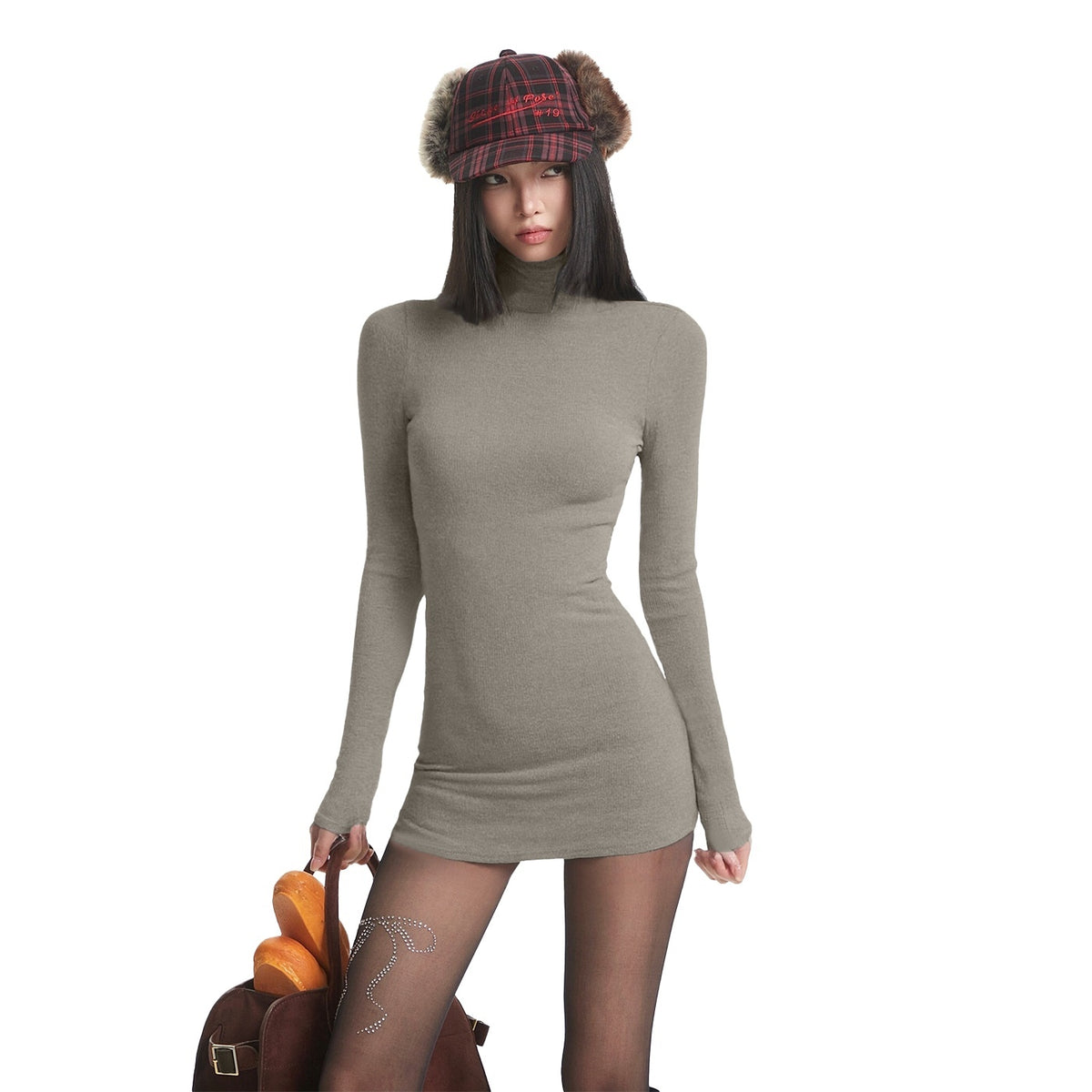 UNCMHISEX_Solid_High_Neck_Long_Sleeve_Slim_Fit_Bodycon_Women's_Casual_Mini_Dresses_994918326633_MISSTT