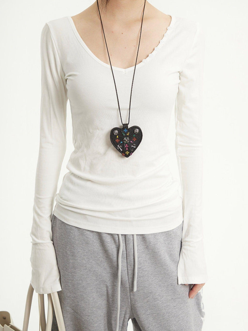 UNCMHISEX V-neck Striped Print Patchwork Women's Lyocell Slim Fit Long Sleeve T-shirts