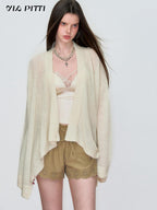 ViaPitti Cape Design Irregular Loose Women's Wool Sweaters