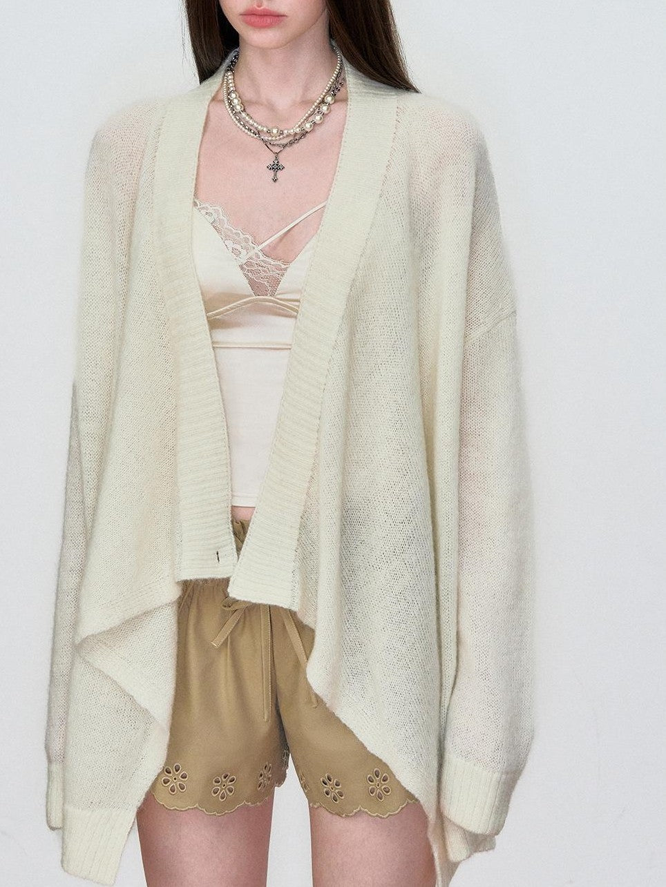 ViaPitti Cape Design Irregular Loose Women's Wool Sweaters
