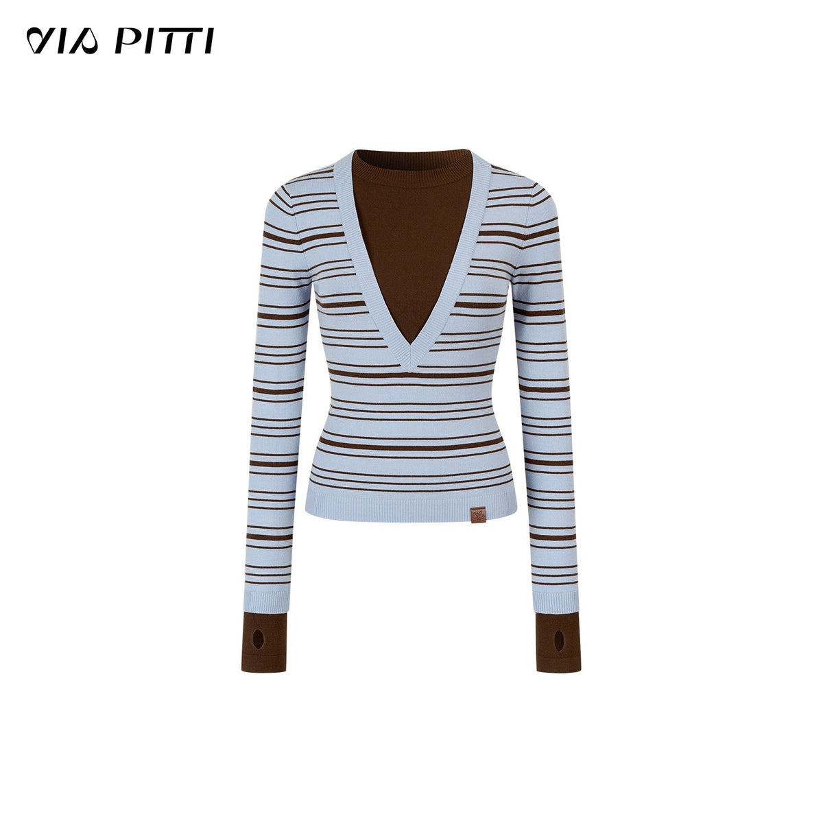 ViaPitti_Color_Block_Striped_Crewneck_Women's_Slim_Fit_Long_Sleeve_T-shirts_984324467379_MISSTT