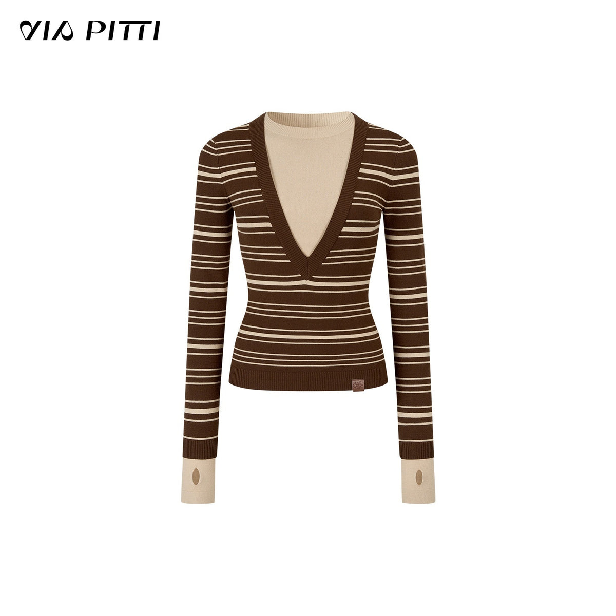 ViaPitti_Color_Block_Striped_Crewneck_Women's_Slim_Fit_Long_Sleeve_T-shirts_984324467379_MISSTT